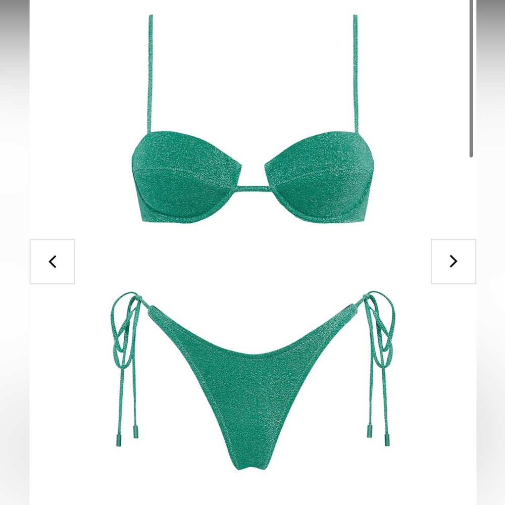 Triangl Mala Jade Sparkle Emerald Green Bikini Set